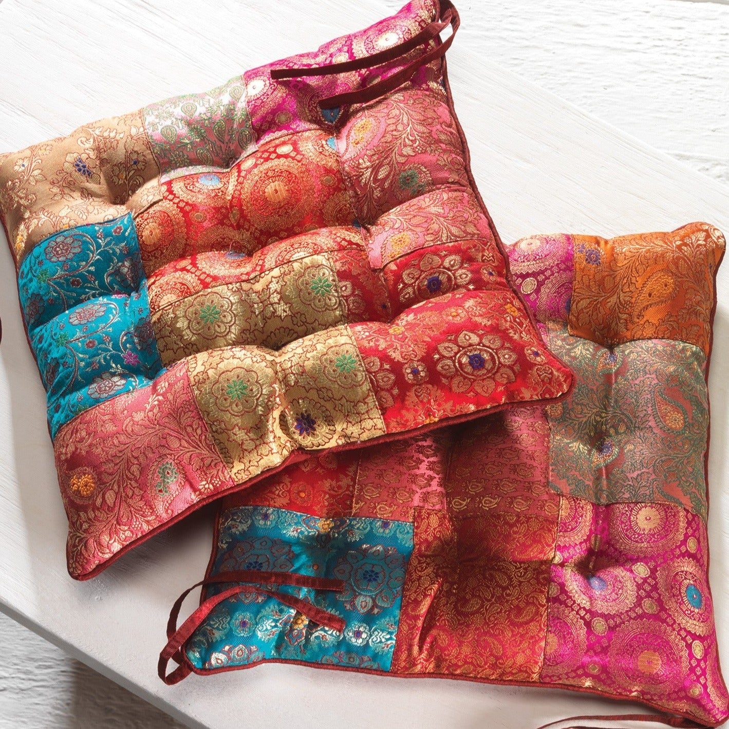 Brocade Patchwork Seat Pad - CP98 - Uneeka