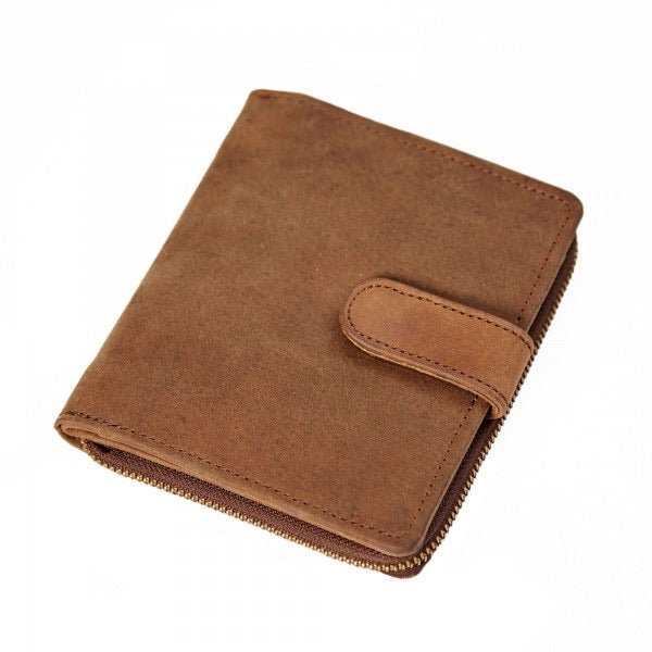 Brown Buffalo Leather Handmade Purse - HIBWP - BR - Uneeka