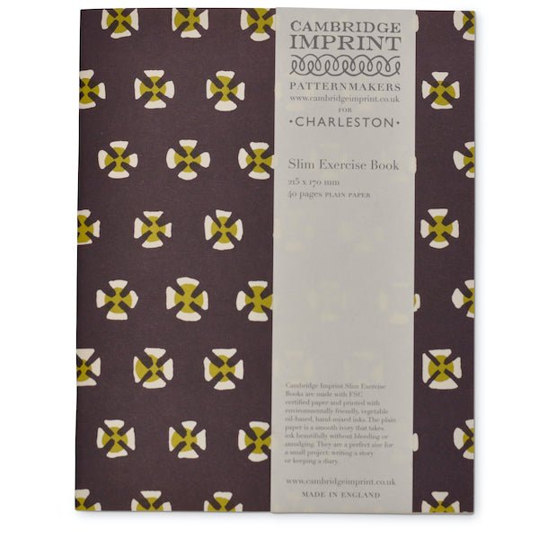 Brown Cross Print Plain Paper Slim Exercise Book - EXB CHS cross - Uneeka