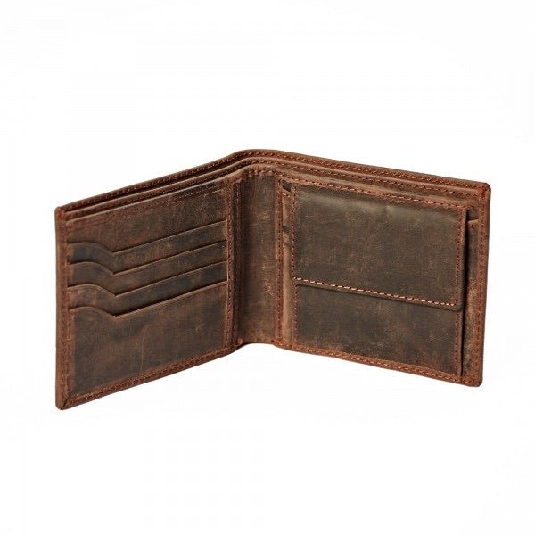 Buffalo Leather Handmade Billfold Wallet - HIBLW1 - BK - Uneeka