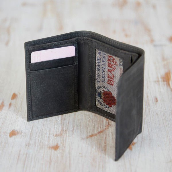 Buffalo Leather Handmade Billfold Wallet - HIBLW2 - BK - Uneeka