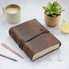 Buffalo Leather Journal With Thick Leather Tie - HILNB21 - BR - Uneeka