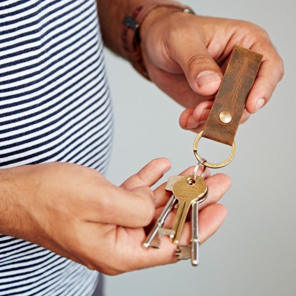 Buffalo Leather Keyring - HIBKR4 - BR - Uneeka