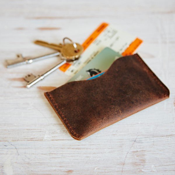 Buffalo Leather Slim Credit Card Holder - HIBLCH2 - BR - Uneeka