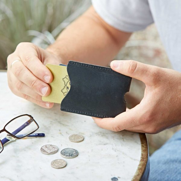 Buffalo Leather Travel Card Holder - HIBLCH1 - BK - Uneeka