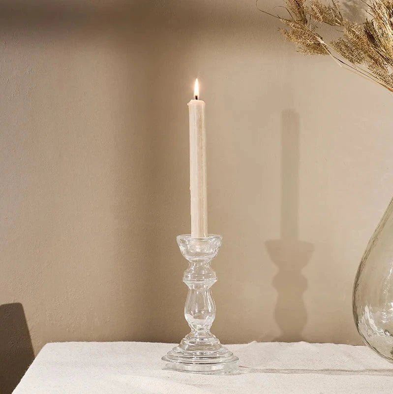 Buran Clear Glass Candlestick - BC0501 - Uneeka