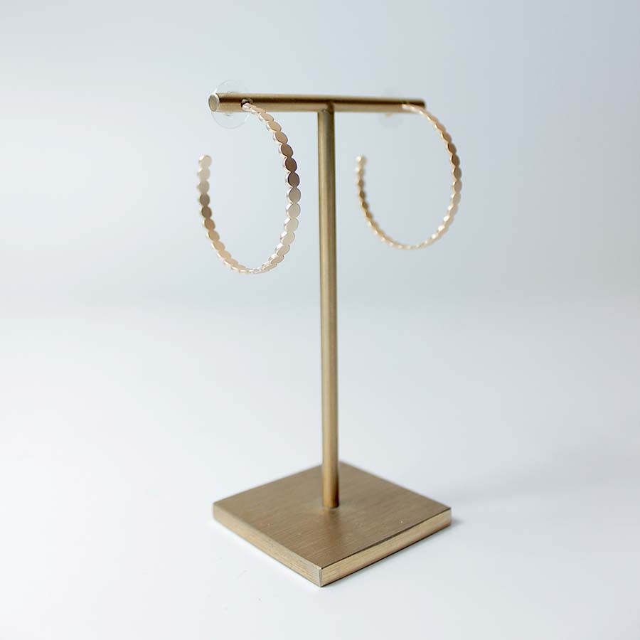 C Shaped Brass Hoop Earrings - CE - 2303 - MG - Uneeka