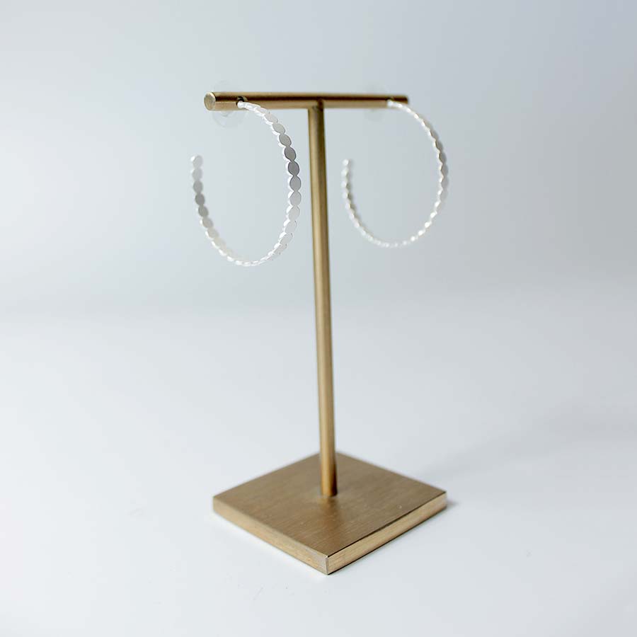 C Shaped Brass Hoop Earrings - CE - 2303 - MS - Uneeka