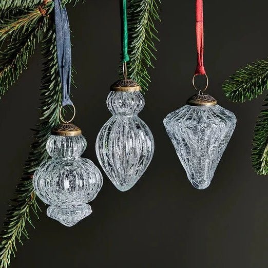 Calida Clear Crackle Glaze Bauble - CB1501 - Uneeka