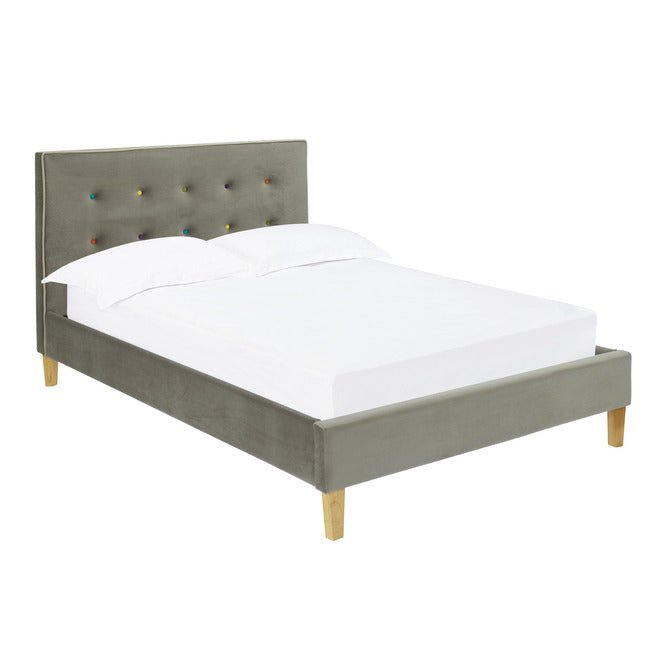 Cambridge Button Back Bed Frame - CAMDGREY4.6 - Uneeka