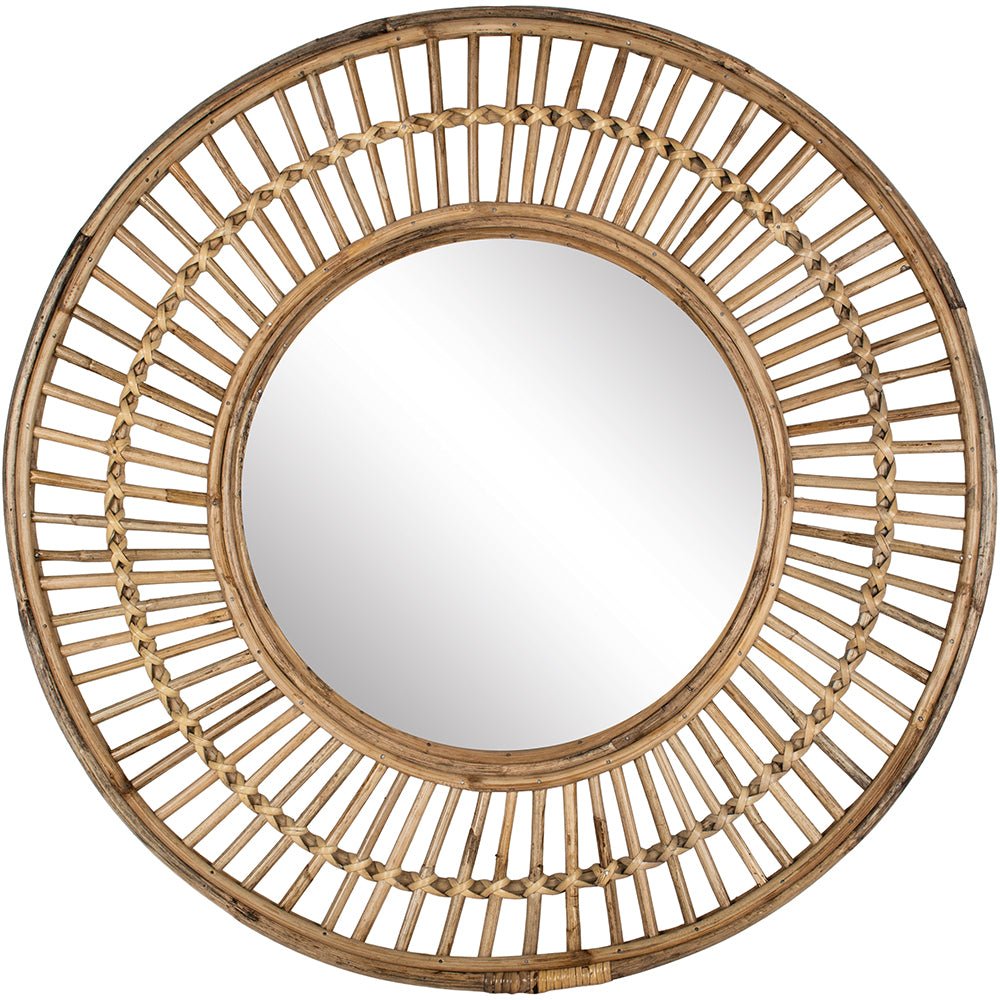 Cane Round Wall Mirror - KK23555 - Uneeka