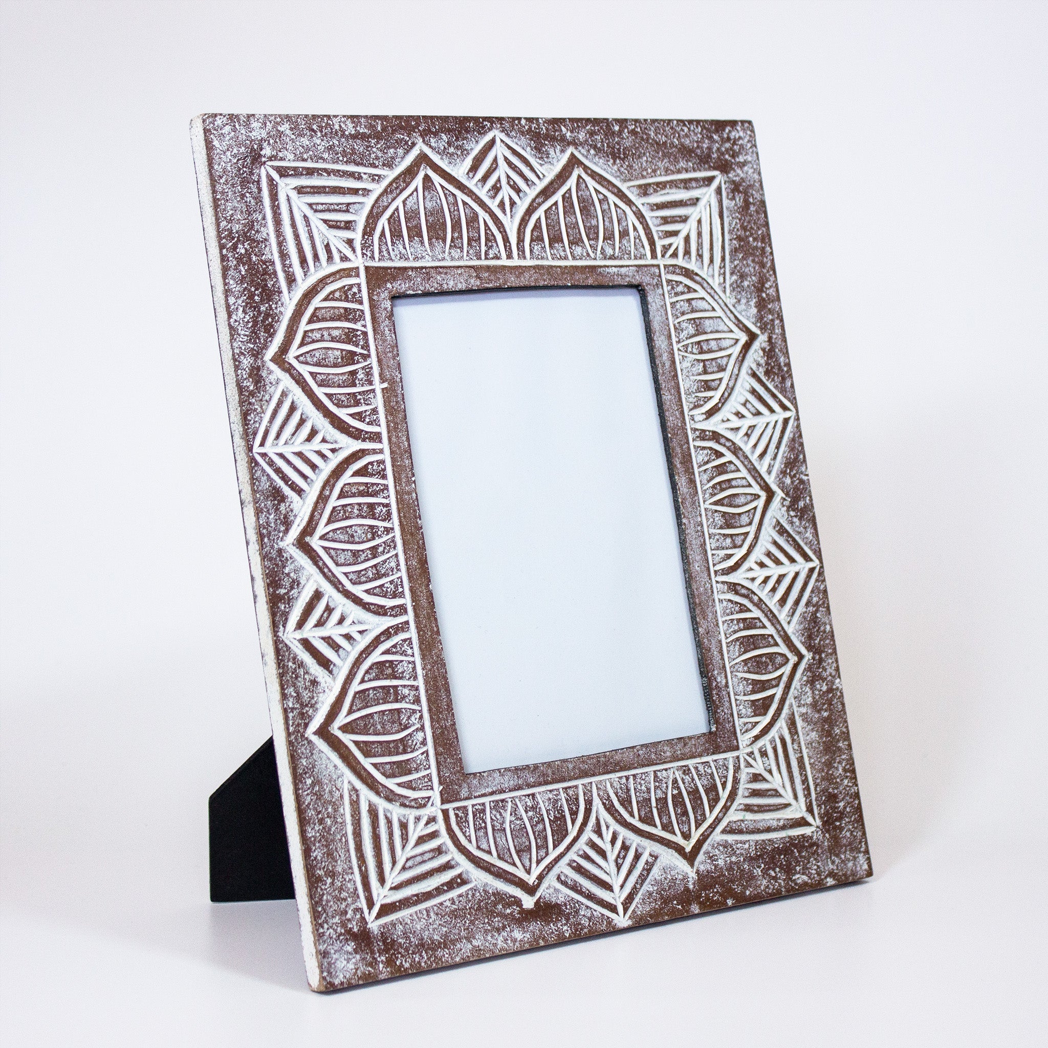 Carved Wooden Free Standing Photo Frame - PF95 - Uneeka