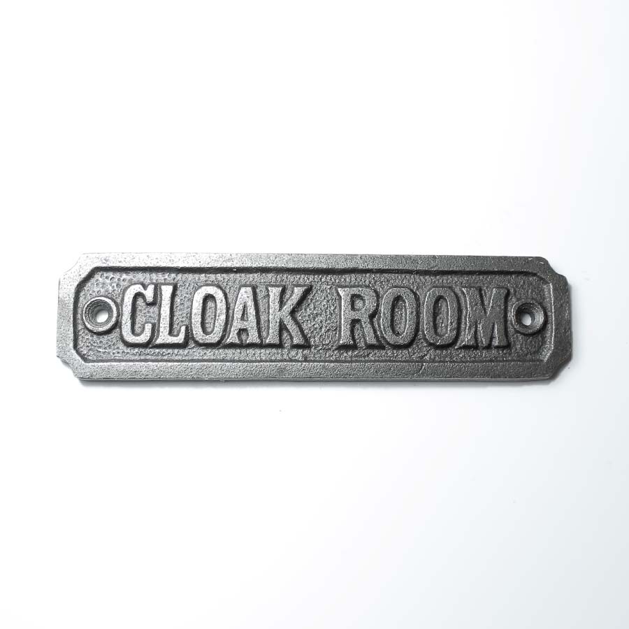Cast Antique Iron Cloakroom Plaque - 01.342.AI.CLOAK - Uneeka