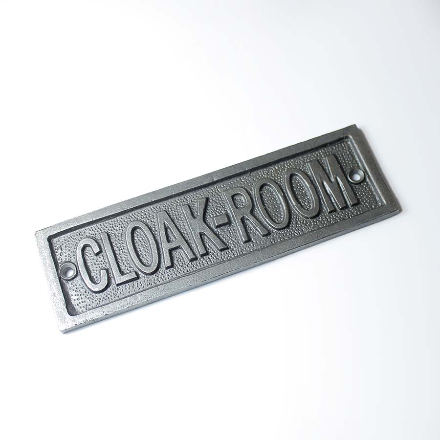 Cast Antique Iron Cloakroom Plaque - F467 - Uneeka