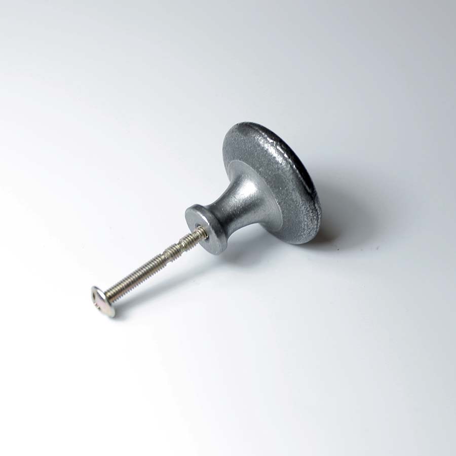 Cast Antique Iron Domed Rim Button Knob - 70.086E.AI.38 - Uneeka