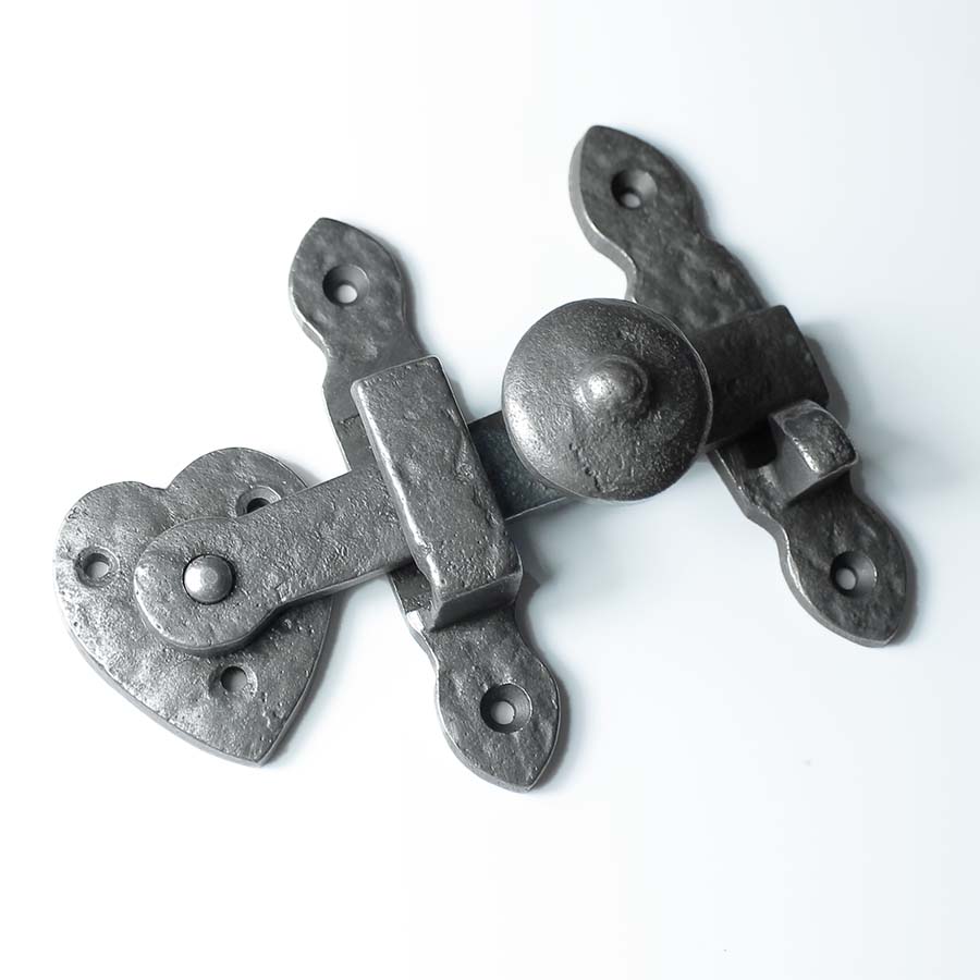 Cast Antique Iron Door Latch With Textured Finish - 49.327C.AI.125 - Uneeka