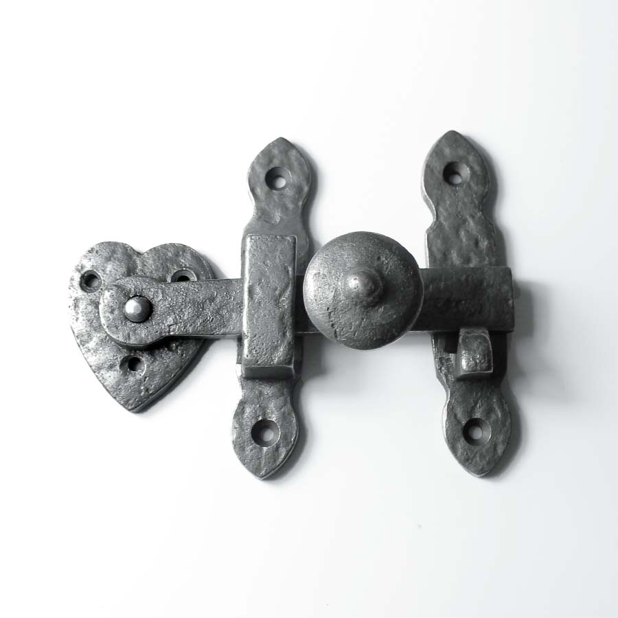 Cast Antique Iron Door Latch With Textured Finish - 49.327C.AI.125 - Uneeka
