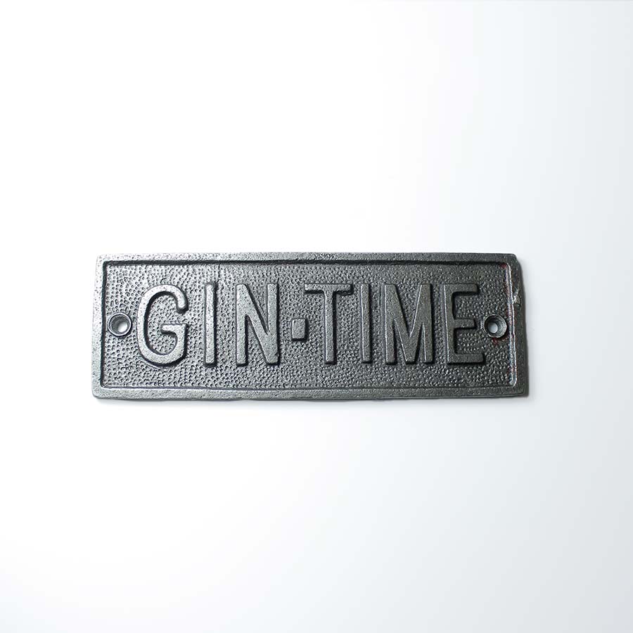 Cast Antique Iron Gin Time Plaque - 01.342.AI.GIN - Uneeka