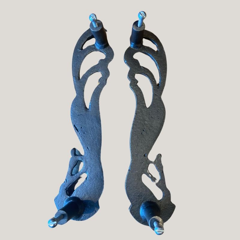 Cast Antique Iron Peacock Pull Handles (Pair) - B176 - Uneeka