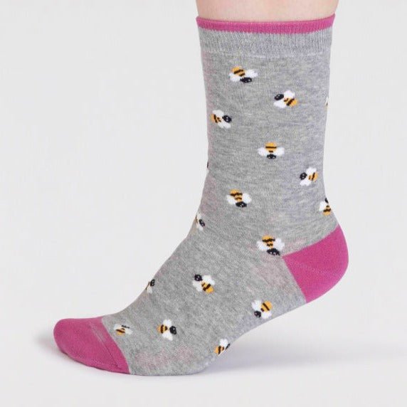 Cece Organic Cotton Bug Print Socks - SPW833 - GREY - Uneeka