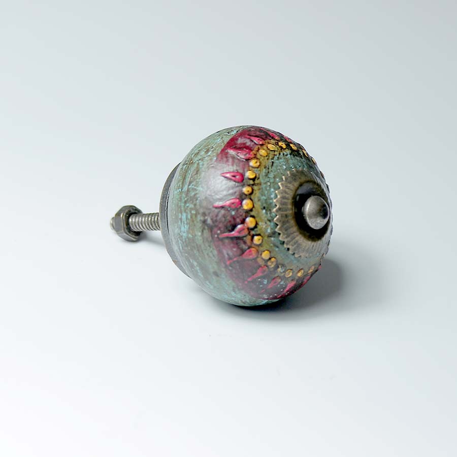 Ceramic Hand Painted Antique Finish Door Knob - DK122 - Uneeka