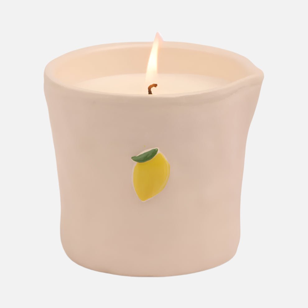 Ceramic Hand Painted Candle Meyer Lemon - BIS0803EU - Uneeka