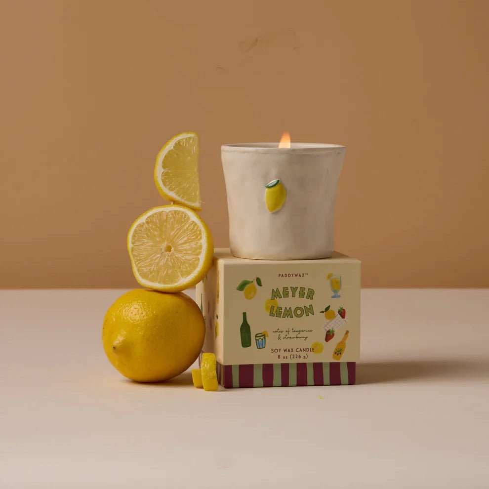 Ceramic Hand Painted Candle Meyer Lemon - BIS0803EU - Uneeka