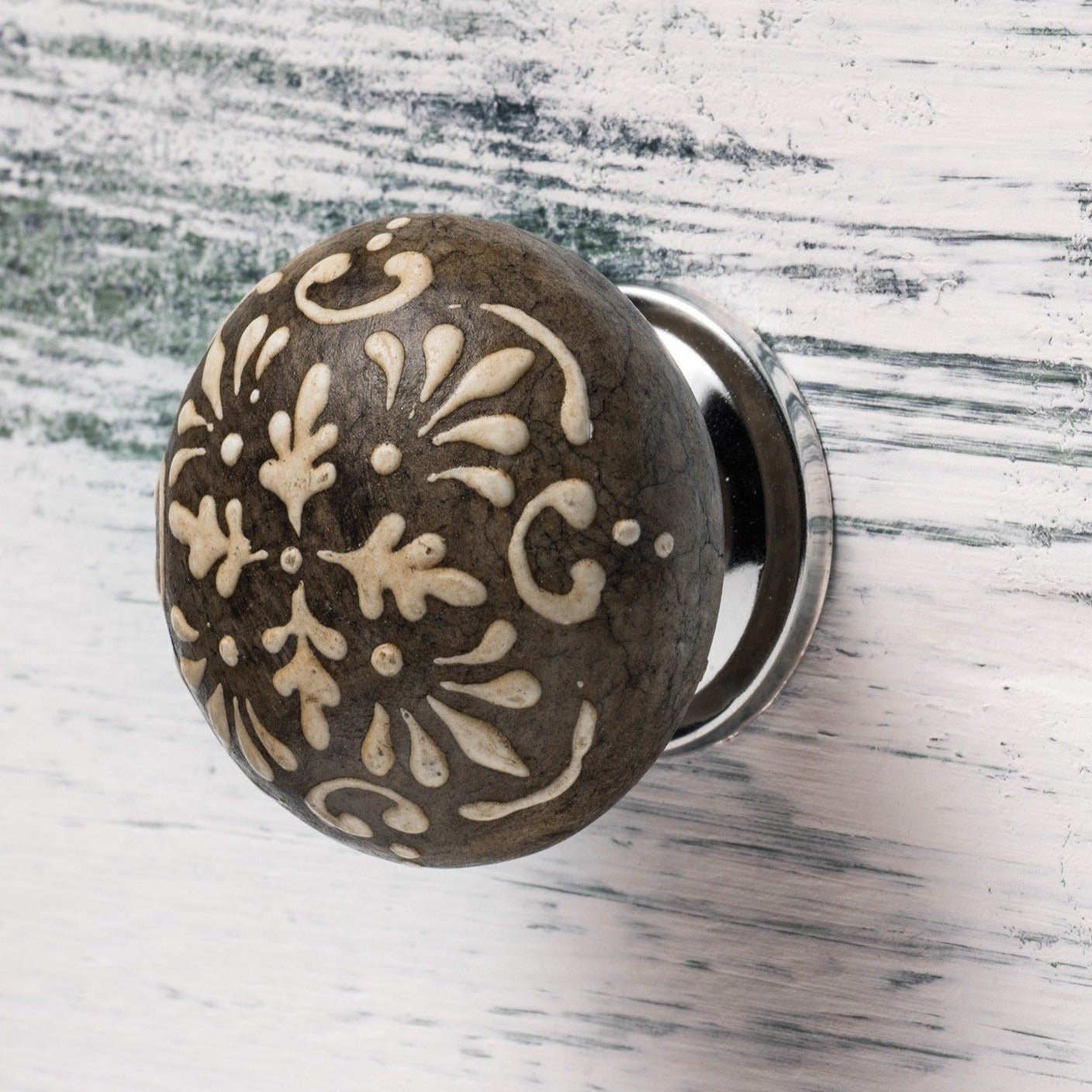 Ceramic Hand Painted Door Knob - DK80GY - Uneeka