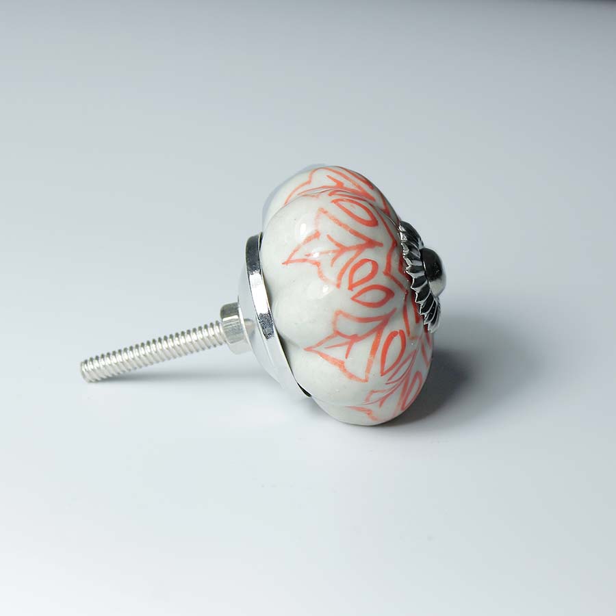 Ceramic Hand Painted Flower Shaped Doorknob - DK81TL - Uneeka