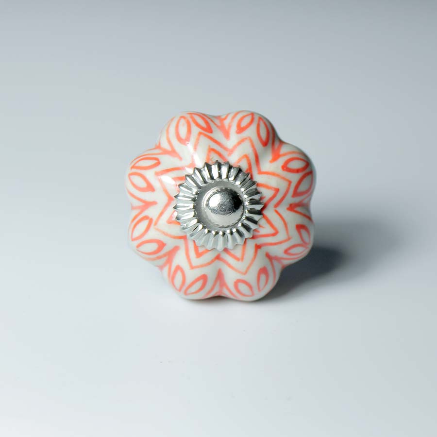 Ceramic Hand Painted Flower Shaped Doorknob - DK81TR - Uneeka