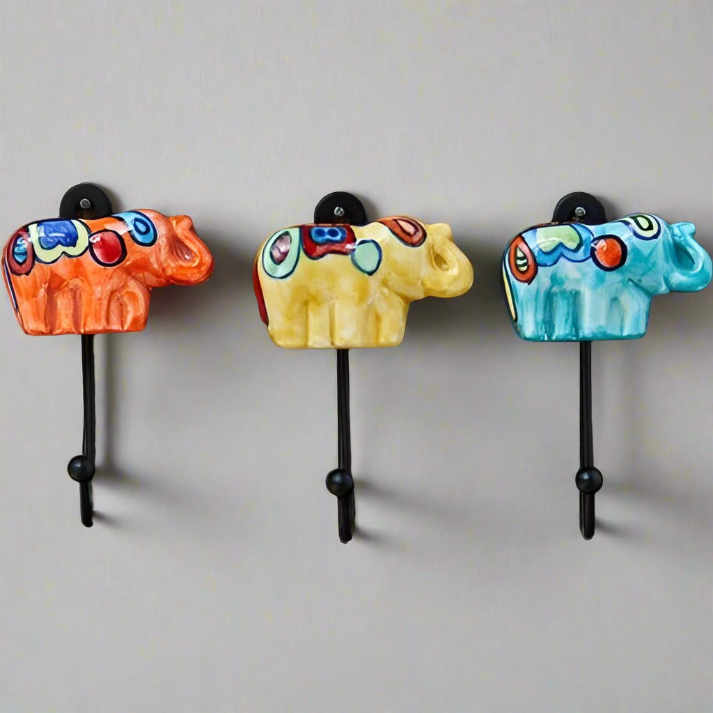 Ceramic Mini Elephant Shaped Hook - HK57 - Uneeka
