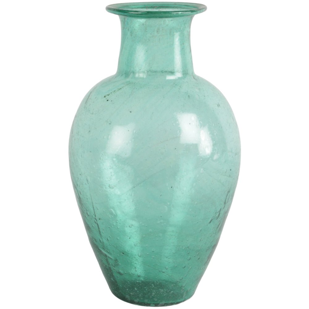 Chambal Vase Recycled Glass Teal - MK21822 - Uneeka