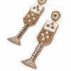 Champagne Glass Beaded Drop Earrings - EAR1125 - Uneeka