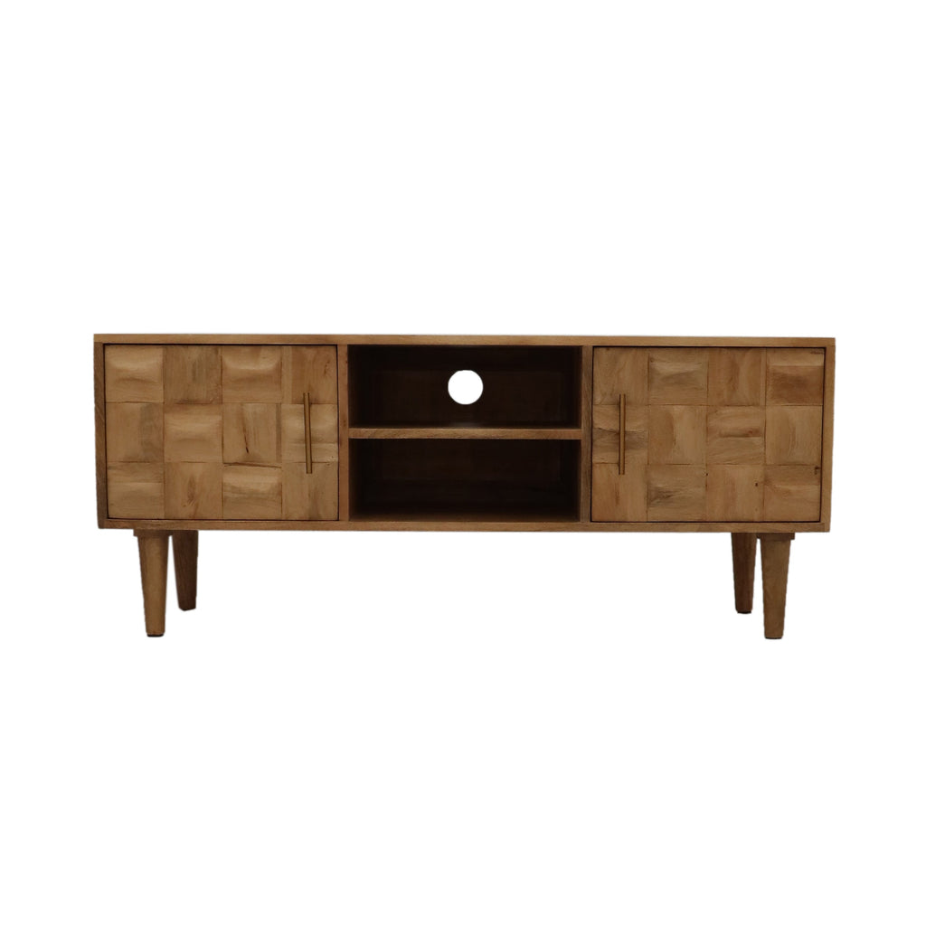 Checkerboard Mango Wood Media Unit - M2154 - Uneeka