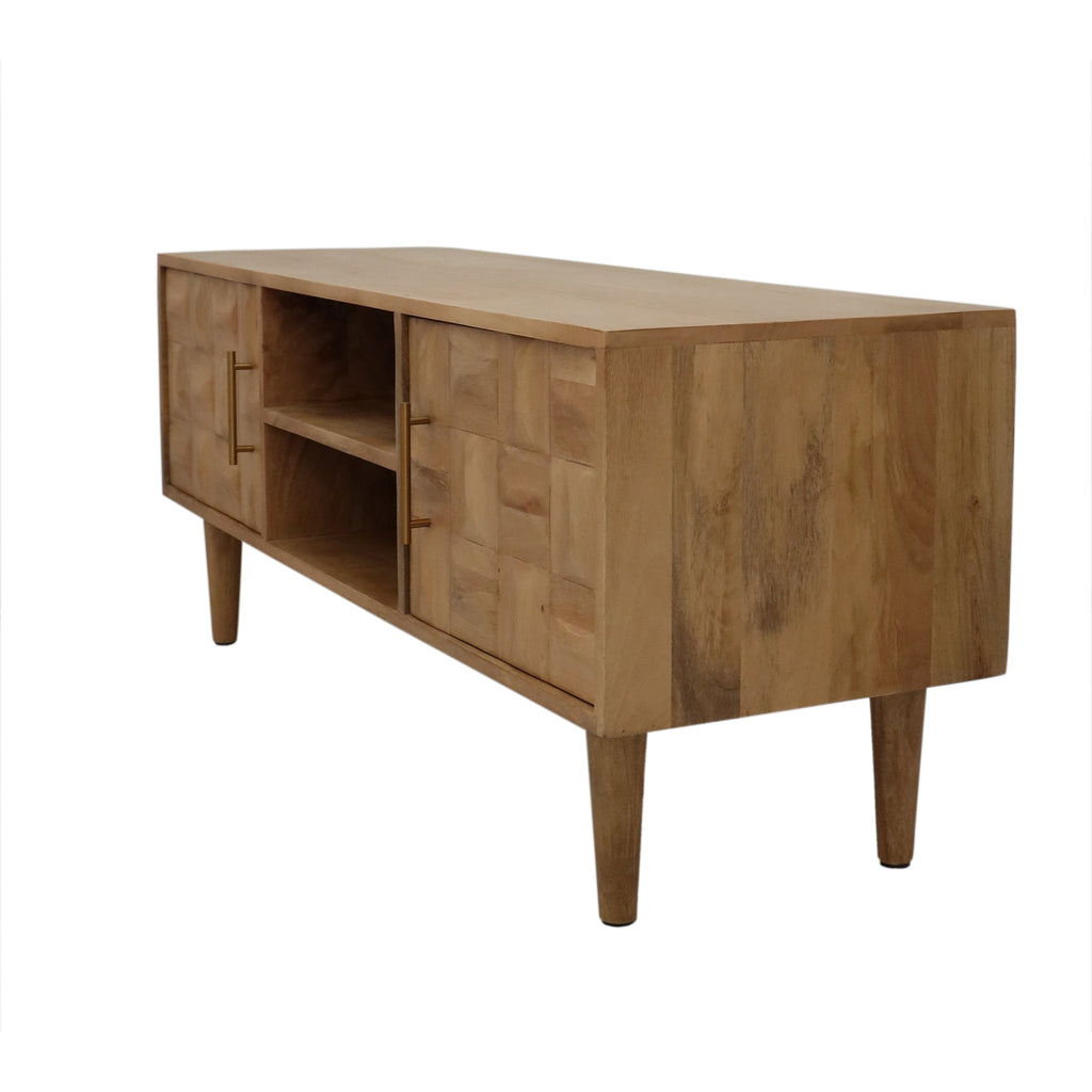 Checkerboard Mango Wood Media Unit - M2154 - Uneeka