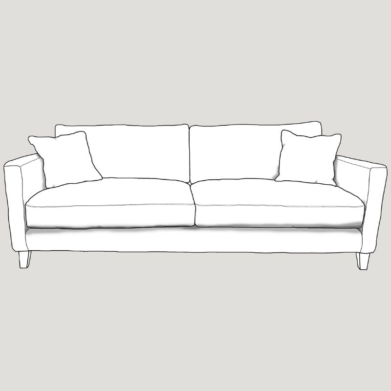 Chelsea 3 Seater Grand Upholstered Fabric Sofa - Made To Order - J Brown Chamonix - 293 Linen - CHELS3G - Uneeka
