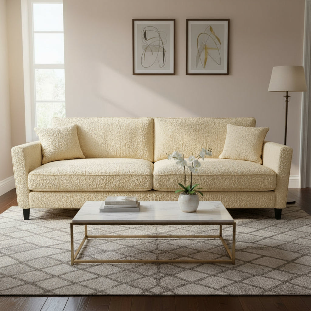 Chelsea 3 Seater Upholstered Fabric Sofa - Made To Order - J Brown Chamonix - 293 Linen - CHELS3 - Uneeka