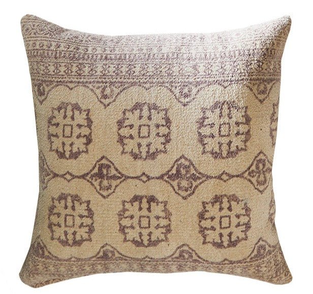 Chenille Block Print Cushion - CC186AU - Uneeka