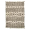 Chenille Block Print Rug With Tassels - R18646CHA - Uneeka