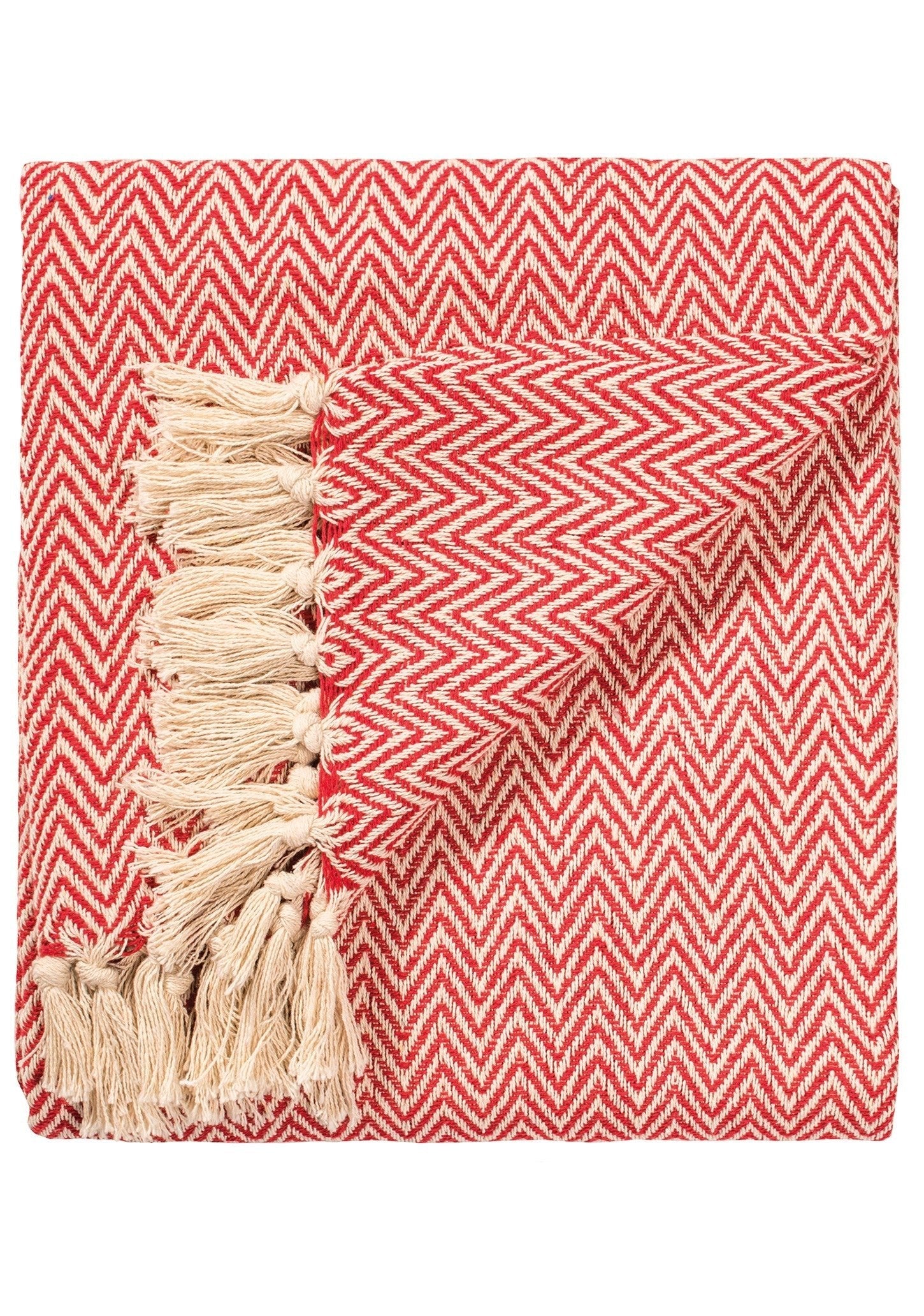 Chevron Pattern Cotton Throw - TH14RD - Uneeka