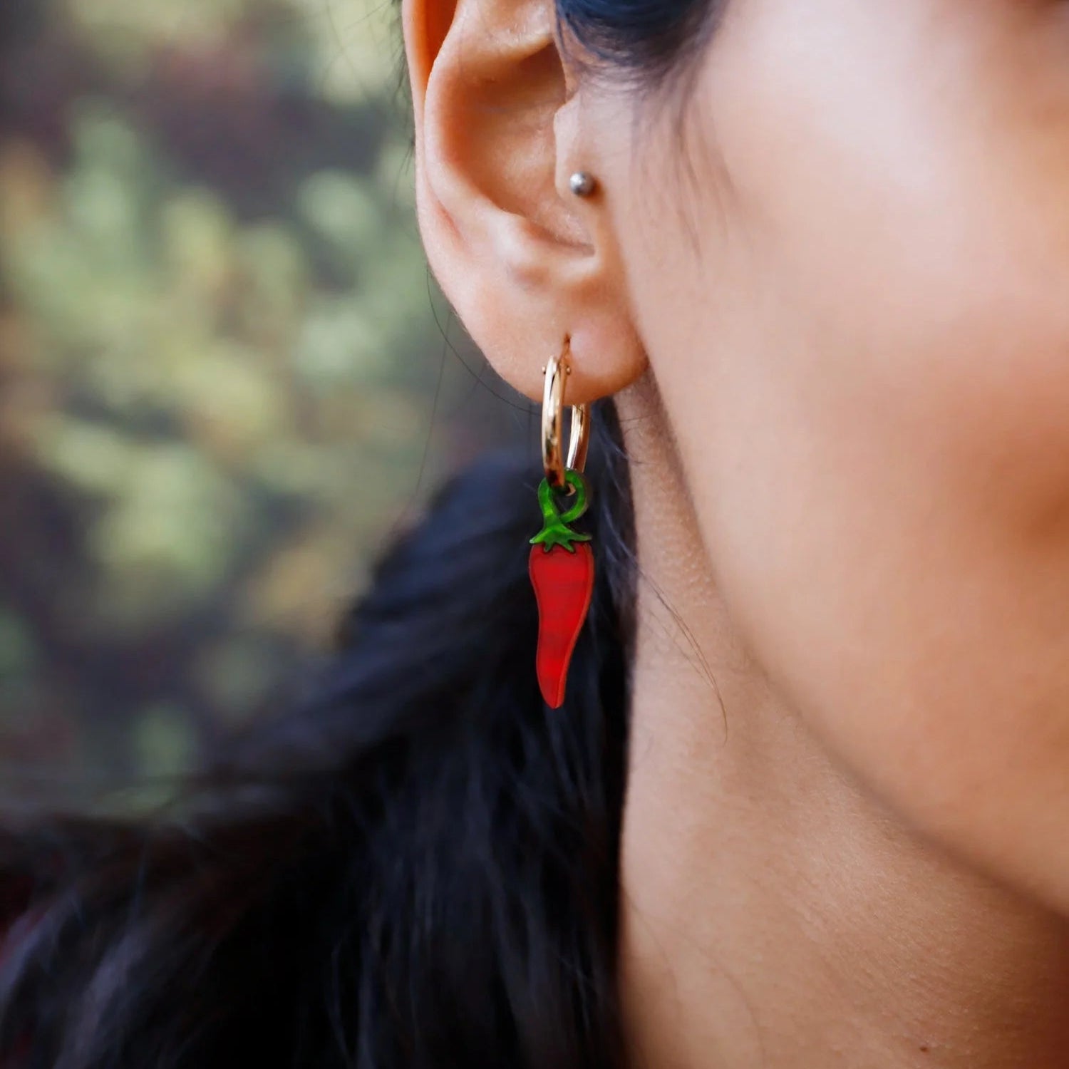 Chilli Pepper Gold Hoops - GC231401H - Uneeka