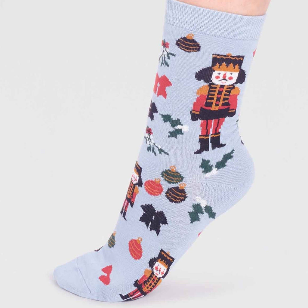 Christmas Nutcracker Socks - SPW821 - BLUE - Uneeka