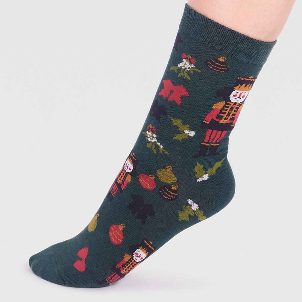 Christmas Nutcracker Socks - SPW821 - GREEN - Uneeka