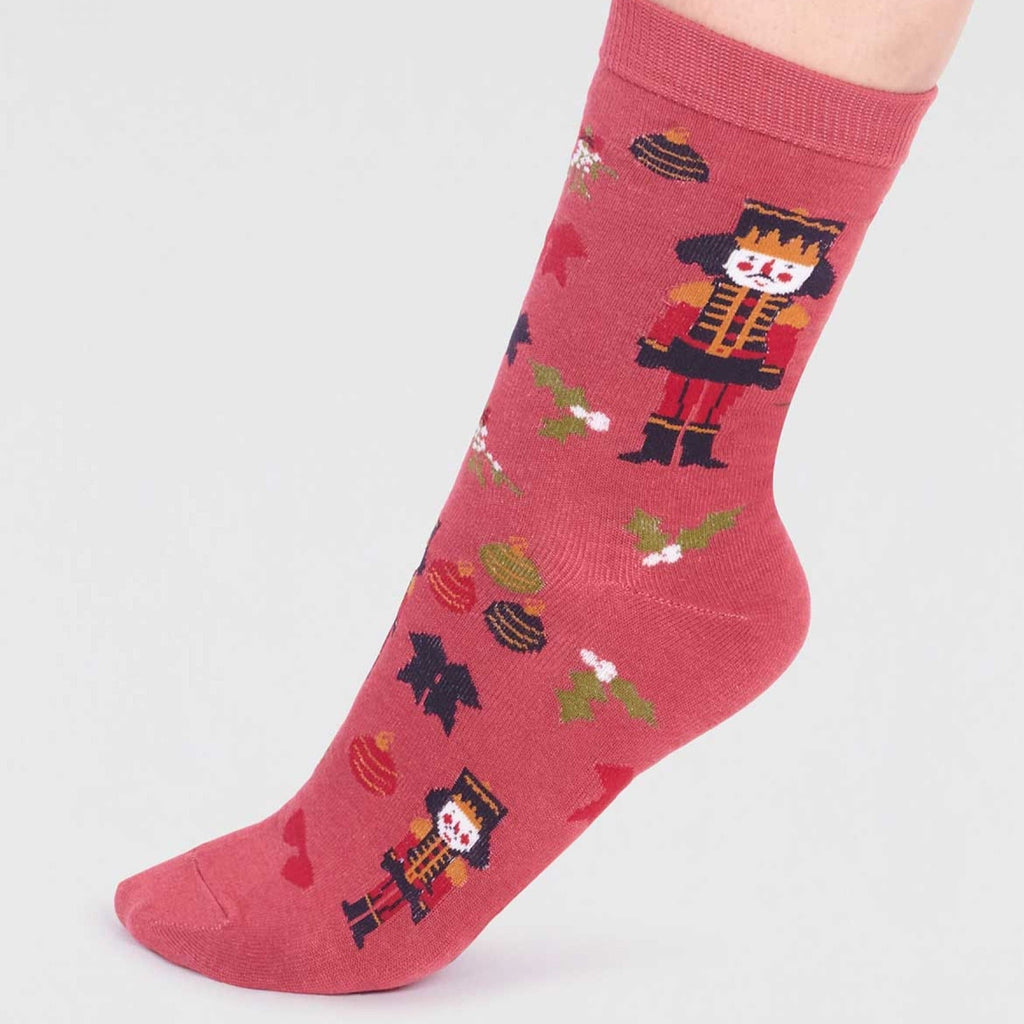 Christmas Nutcracker Socks - SPW821 - RED - Uneeka