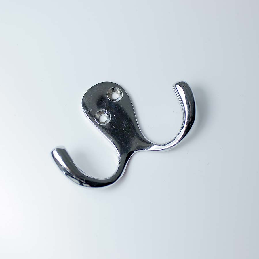 Chrome Plated Double Robe Hook - 49.336D.CPB.70 - Uneeka