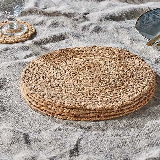 Circular Braided Hemp Tablemat* - BT4401 - Uneeka