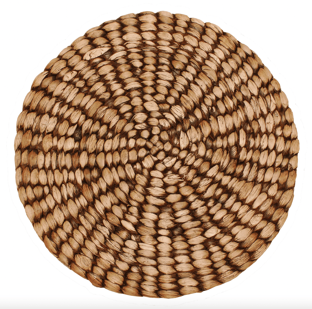 Circular Dark Brown Hyacinth Placemat - CPMWBR - Uneeka