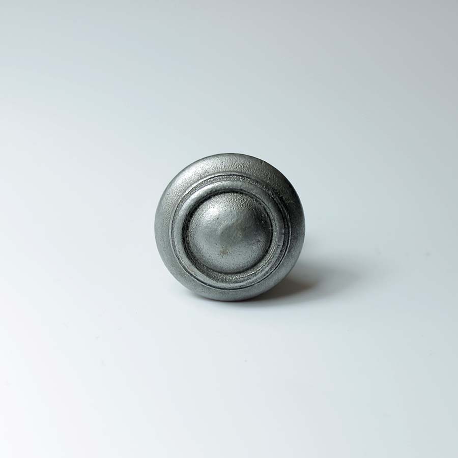 Circular Ring Detail Antique Iron Domed Knob - 05.086Y.AI.25 - Uneeka