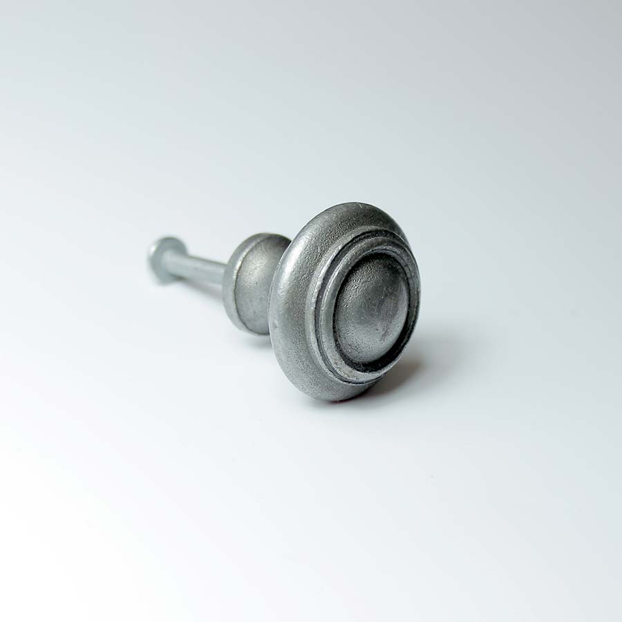 Circular Ring Detail Antique Iron Domed Knob - 05.086Y.AI.25 - Uneeka