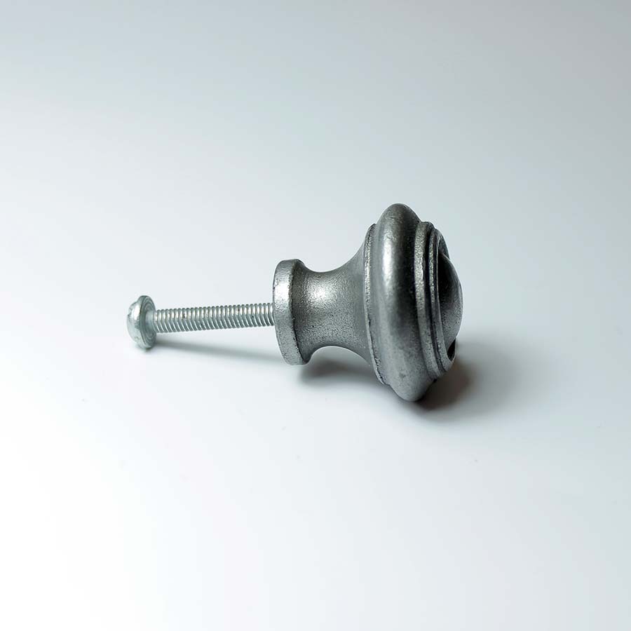Circular Ring Detail Antique Iron Domed Knob - 05.086Y.AI.25 - Uneeka